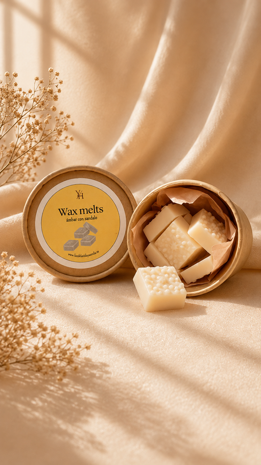Wax Melts Ámbar y Sándalo de Cera de Soja Artesanales
