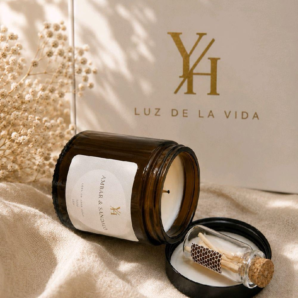 Vela Artesanal de Ámbar y Sándalo | Vela Aromática LDVY Perfumada