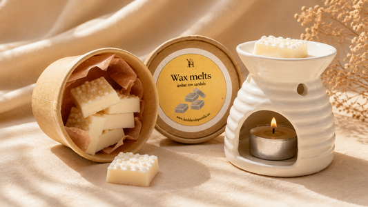 Wax Melts Ámbar y Sándalo de Cera de Soja Artesanales