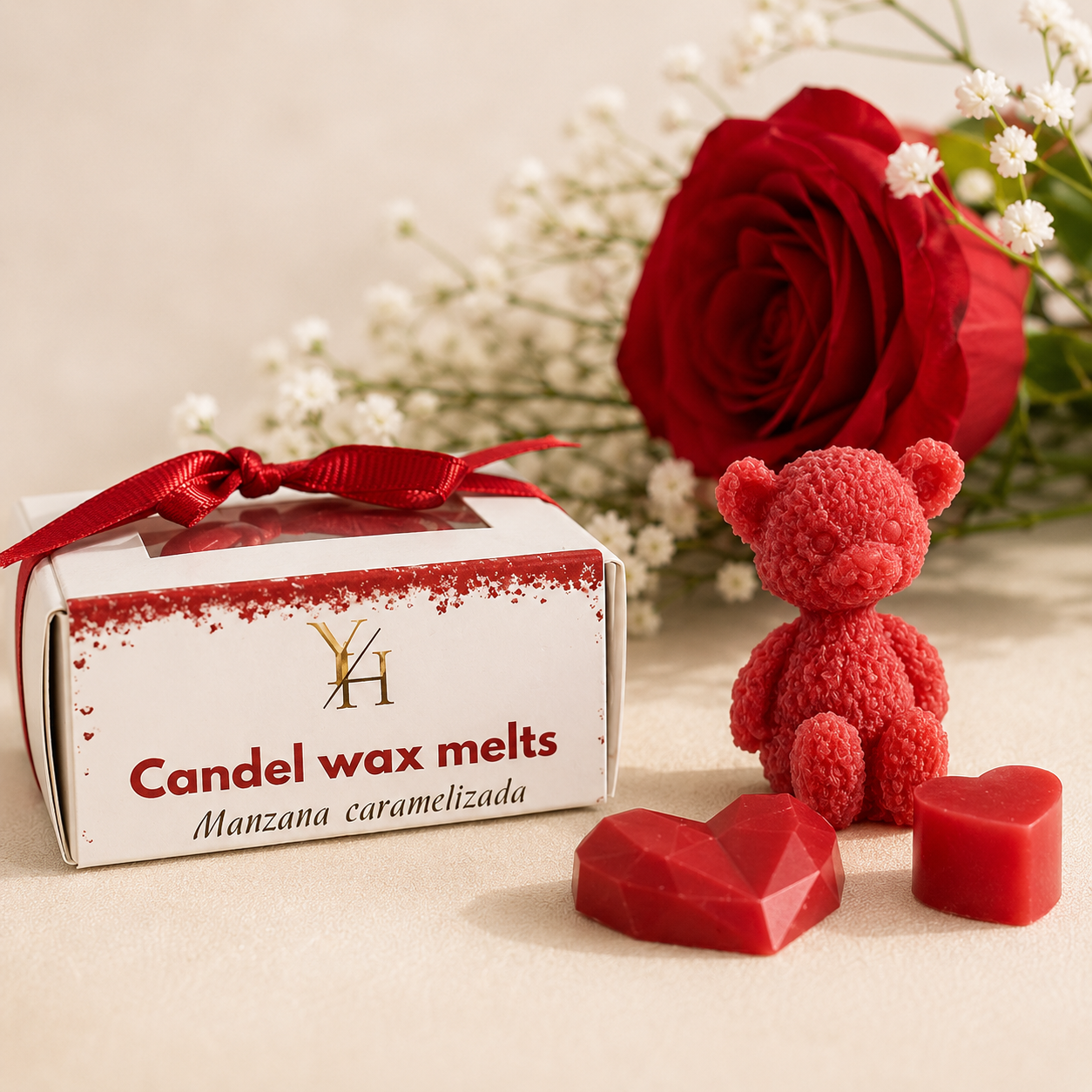 Cajita Aromática de Ositos y Corazones Rojos | Wax melts