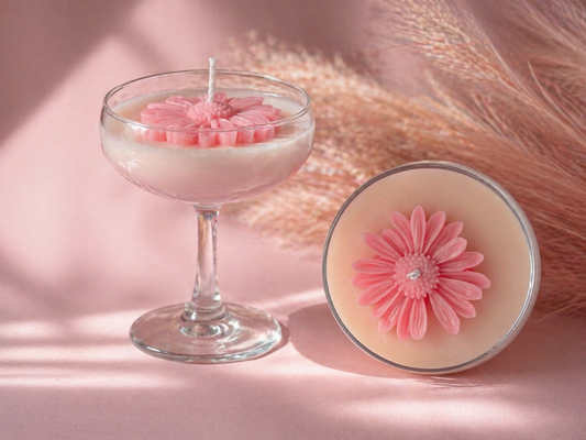 Vela Aromática Decorada con Flor Elegante – Cera de Soja | Aroma Liric Essence