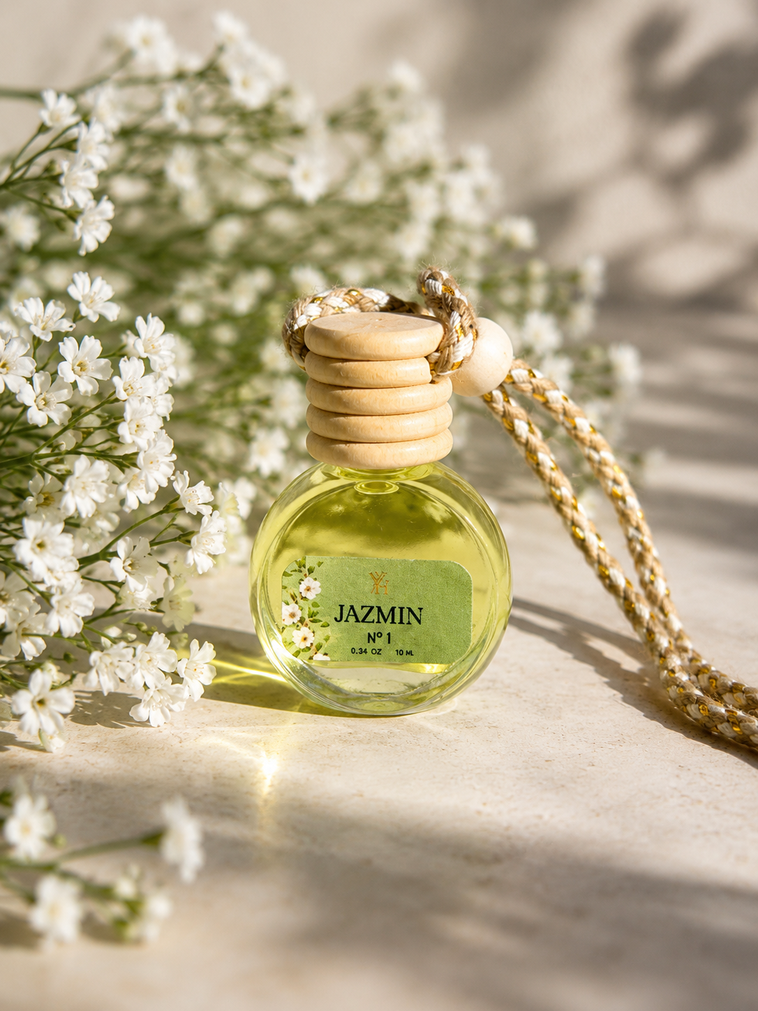 Ambientador de Coche Artesanal – Lavanda, Gardenia, Jazmín y Flor de Azahar | 10 ml
