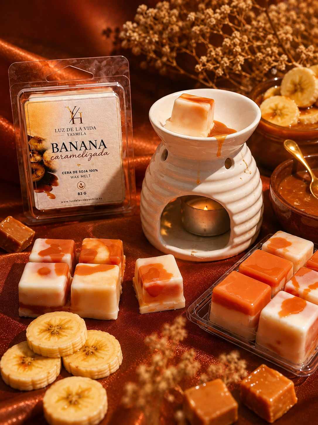 Wax Melts Artesanales de Cera de Soja | Plátano y Lavanda