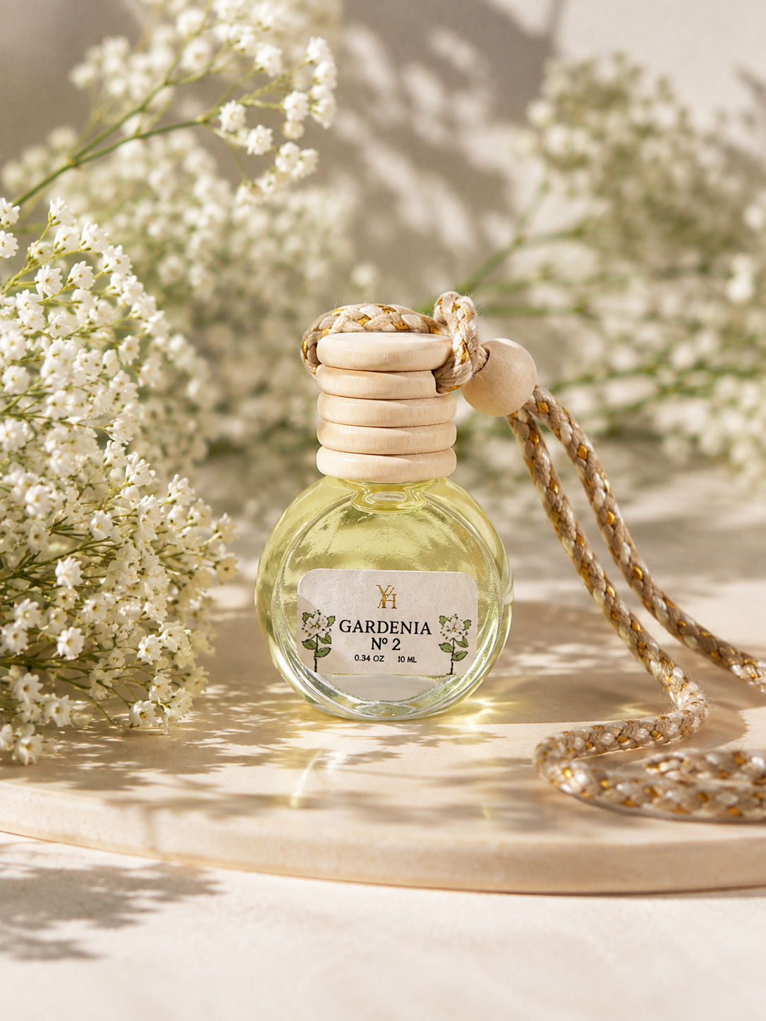 Ambientador de Coche Artesanal – Lavanda, Gardenia, Jazmín y Flor de Azahar | 10 ml