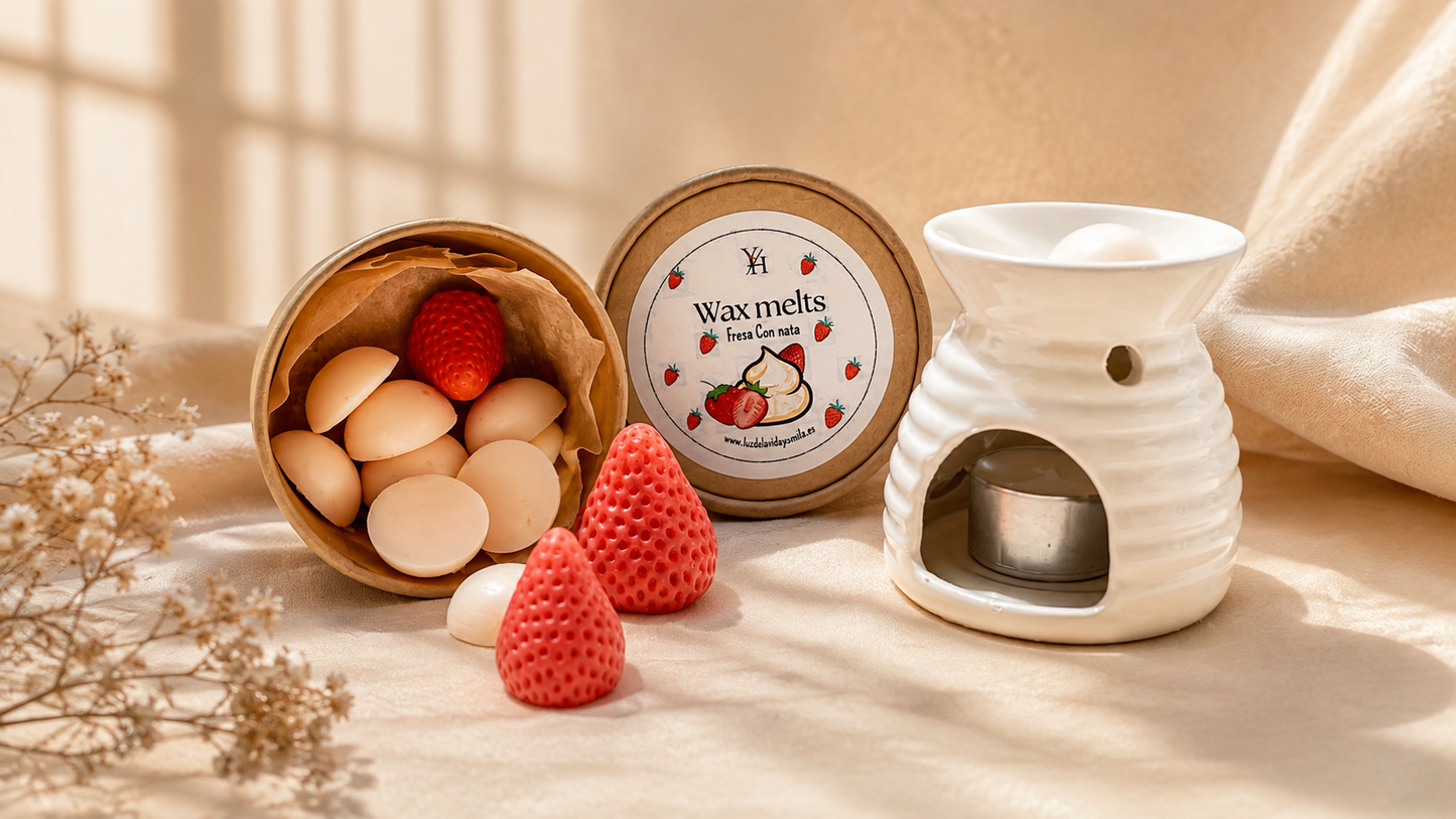 Wax Melts Fresa con Nata de Cera de Soja Artesanales