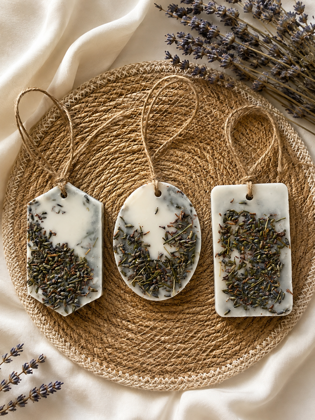 Ambientador de Armario de Cera de Soja Natural con Lavanda y Flores Secas | Artesanal