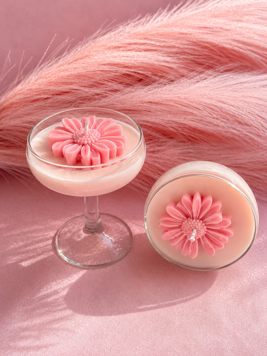 Vela Aromática Decorada con Flor Elegante – Cera de Soja | Aroma Liric Essence