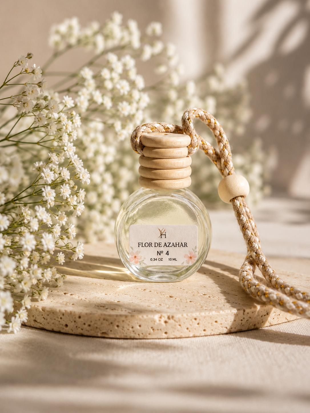 Ambientador de Coche Artesanal – Lavanda, Gardenia, Jazmín y Flor de Azahar | 10 ml